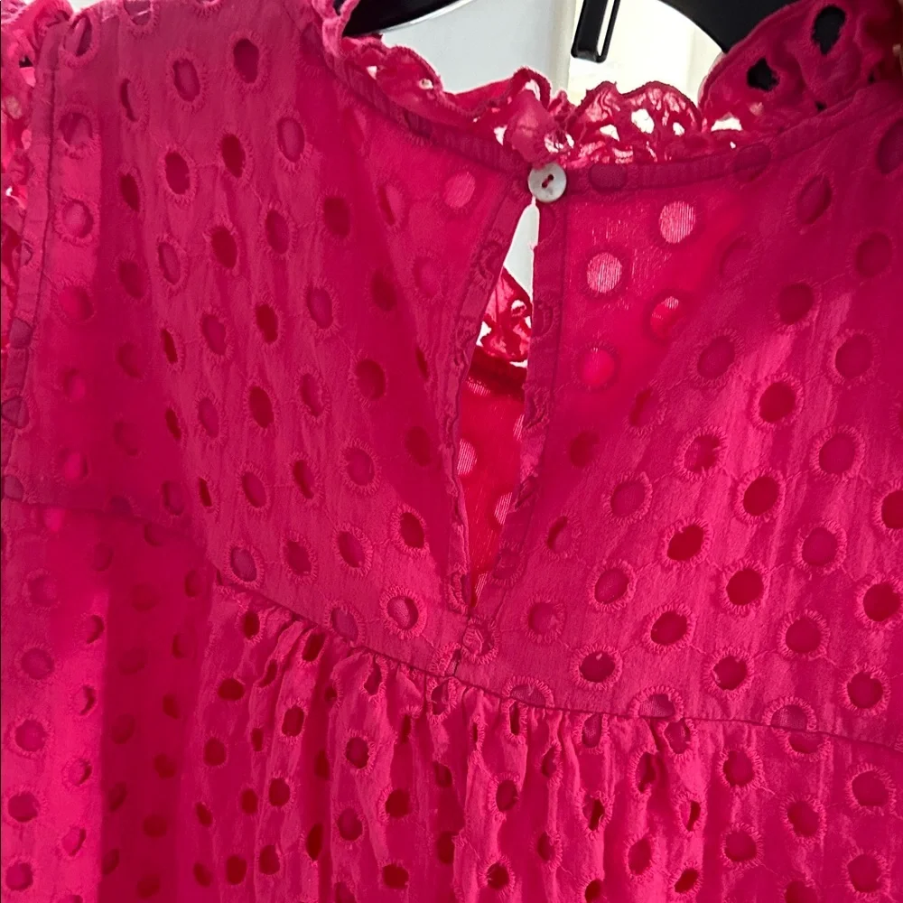 JODIFL Pink Eyelet Ruffle Blouse - Picture 6 of 7